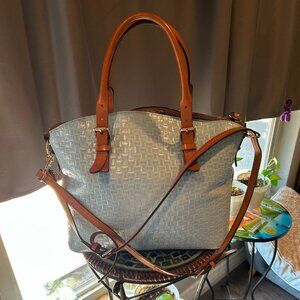 Dooney & Bourke Woven Embossed Claremont Satchel in Denim